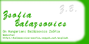 zsofia balazsovics business card