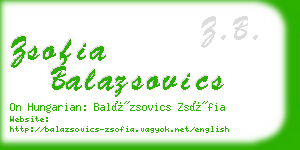 zsofia balazsovics business card